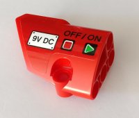 LEGO part Technic, Panel Fairing # 1 Small Smooth Short, Side A with '9V DC' and 'ON/OFF' Switch Pattern (Sticker) - Set 42082 87080pb045