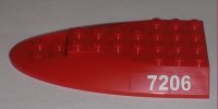 LEGO part Aircraft Fuselage Aft Section Curved Top 6 x 10 with '7206' Pattern on Both Sides (Stickers) - Set 7206 87615pb01