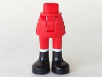 LEGO part Mini Doll Hips and Skirt, Red Legs and Black Boots Pattern - Thick Hinge 92252c00pb003