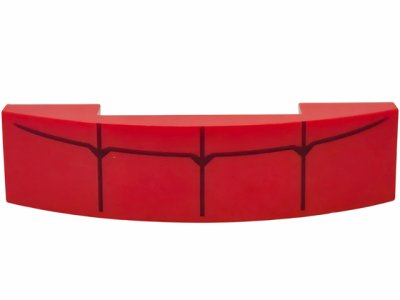 LEGO part Slope, Curved 4 x 1 x 2/3 Double with Dark Red Spider Web Pattern (93273pb216)
