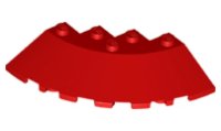LEGO part Brick, Round Corner 6 x 6 with Slope 33 Edge, Facet Cutout 95188