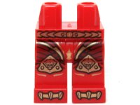 LEGO part Hips and Legs with Belt, Armor with Scales and Gold Lion Knee Pads Pattern 970c00pb0320