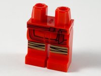 LEGO part Hips and Legs with Dark Red Sash and Knee Wrappings Pattern 970c00pb0979