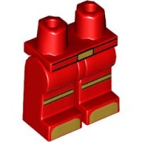LEGO part Hips and Legs with Gold Belt Buckle, Lines and Toes Pattern 970c00pb1216
