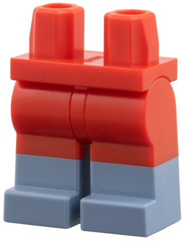 LEGO part Hips and Legs with Molded Sand Blue Lower Legs / Boots Pattern (970c00pb1854)