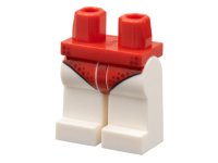 LEGO part Hips and White Legs with Red Leotard with Dark Red Spots Pattern 970c01pb60