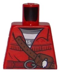 LEGO part Torso Town Prisoner Shirt Under Fringed Jacket with Leather Pouch Pattern 973pb2916
