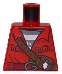 LEGO part Torso Town Prisoner Shirt Under Fringed Jacket with Leather Pouch Pattern (973pb2916)