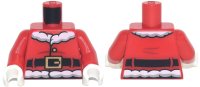 LEGO part Torso Santa Jacket with White Fur Collar and Waistband, Black Belt with Gold Buckle Pattern / Red Arms / White Hands 973pb4487c01