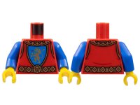 LEGO part Torso Castle Surcoat, Gold Collar and Belt, Lion with Raised Foot on Blue Shield Emblem Pattern / Blue Arms / Yellow Hands 973pb4841c01