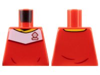 LEGO part Torso Soccer Uniform, Yellow Collar, White Shoulder Panel, Dark Red Dice Logo Pattern 973pb4961