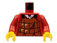 LEGO onderdeel Torso Castle Ninja Armor Brown Leather Pattern (Robber) / Red Arms / Yellow Hands 973px15c01