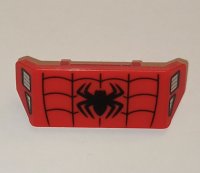 LEGO onderdeel Vehicle, Spoiler with Bar Handle with Black Spider and Web and Silver Triangle and Rectangle Grille on Sides Pattern  98834pb41