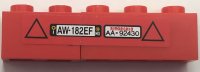 LEGO onderdeel Stickered Assembly 5 x 1 x 1 with Licence Plates 'AW 182EF', 'AA 92430' and 2 Black Triangles Pattern (Sticker) - Set 8153 - 1 Brick 1 x 2, 1 Brick 1 x 3 BA325pb01