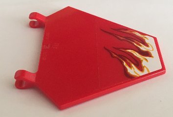 LEGO part Flag 5 x 6 Hexagonal with Whipping Flame on Transparent Background Pattern Model Left Side (Sticker) - Set 70721 (x1435pb024L)