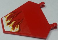 LEGO part Flag 5 x 6 Hexagonal with Whipping Flame on Transparent Background Pattern Model Right Side (Sticker) - Set 70721 x1435pb024R