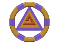LEGO part Ring with Center Triangle with Gold Bands and Triangle Pattern (Atlantis Treasure Key) 87748pb06