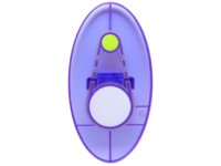 LEGO part Minifigure, Shield Elliptical with Dimensions Keystone Symbol with 1 Large White and 1 Small Lime Circles Pattern 92747pb06
