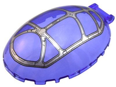 LEGO part Windscreen 8 x 6 x 2 1/3 Bubble Canopy with Bar Handle with Silver Frame Pattern, 9 Sections (98102pb03)
