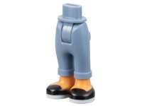 LEGO part Mini Doll Hips and Trousers with Back Pockets and Cuffs with Nougat Ankles and Black Shoes with White Soles Pattern - Thick Hinge 100937c00pb002