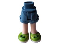 LEGO part Mini Doll Hips and Shorts with Molded Light Nougat Legs and Printed Lime Shoes with Black Buckles and White Soles Pattern - Thin Hinge 1826cc00pb005