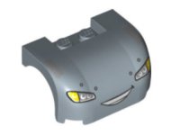 LEGO onderdeel Vehicle, Mudguard 3 x 4 x 1 2/3 Curved with Front with Headlights, Yellow Blinkers and Smile with Teeth Pattern 93587pb14