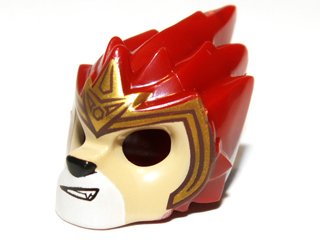 LEGO part Minifigure, Copricapo Maschera Leone con Viso Tan e Motivo Corona Oro (11129pb04)