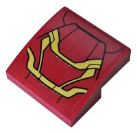 LEGO part Schräge, Courbe 2 x 2 x 2/3 avec motif Plaques d'armure rouge foncé et doré (Autocollant) - Set 76104 15068pb183