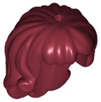 LEGO part Mini Poupée, Cheveux Friends Long, Boucles aux Extrémités, Trou au Sommet 18842