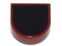 LEGO part Tile, Round 1 x 1 Half Circle Extended with Black Surface Pattern 24246pb042