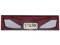 LEGO part Piastrella 1 x 4 con Maschera Iron Man e Pattern 'STARK' Dorato 2431pb0407