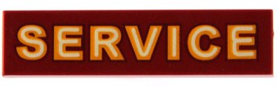 LEGO part Carreau 1 x 4 avec motif « SERVICE » Jaune (2431pb0604)