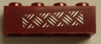 LEGO part Brique 1 x 4 with Silver Tread Plate on Transparent Background Pattern (Sticker) - Sets 7298 / 7477 3010pb195