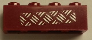 LEGO part Brique 1 x 4 with Silver Tread Plate on Transparent Background Pattern (Sticker) - Sets 7298 / 7477 (3010pb195)
