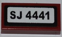 LEGO part Platte 1 x 2 mit 'SJ 4441' Muster (Aufkleber) - Set 4441 3069pb0221