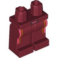 LEGO part Hips and Legs with Coral and Gold Vertical Stripes Pattern 970c00pb1594