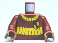 LEGO part Torso Harry Potter Quidditch Gryffindor Ribbed Pattern / Dark Red Arms / Reddish Brown Hands 973pb0747c01