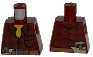 LEGO part Torso Flannel Shirt with Pocket and Belt with Pliers and Hammer Pattern (973pb1256)