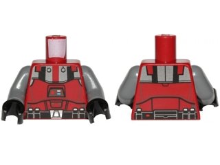 LEGO part Torso SW Armor Sith Trooper with Black and Silver Pattern / Dark Bluish Gray Arms / Black Hands (973pb1284c01)