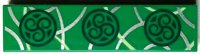 LEGO part Tile 1 x 4 with Dark Green Ornate Symbols and Silver Curved Lines Pattern (BrickHeadz Minerva McGonagall Trim) 2431pb0784