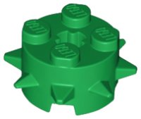 LEGO part Stein, Rond 2 x 2 avec Pics et Trou d'Essieu 27266