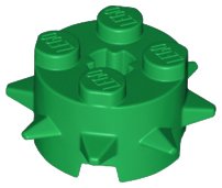 LEGO part Steen, Redondo 2 x 2 con Púas y Agujero de Eje (27266)