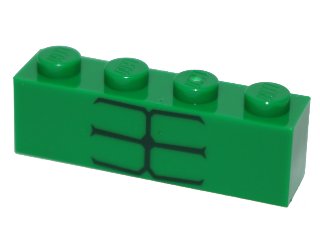 LEGO part Brique 1 x 4 with 6 Black Stripes Pattern (3010pb205)