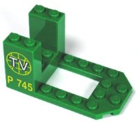 LEGO onderdeel Cockpit 7 x 4 x 3 met TV Logo en P 745 Patroon 30250px2