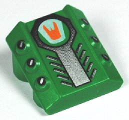 LEGO part Stein, Modifiziert 2 x 2 Ohne Noppen, Schräg mit 6 Seitliche Kolben Erhöht und Kratzer Muster (30603pb16)