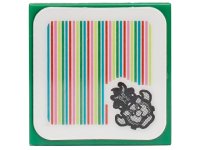 LEGO part Tile 2 x 2 with Super Mario Scanner Code Castle Bowser Pattern (Sticker) - Set 72042 3068pb2711