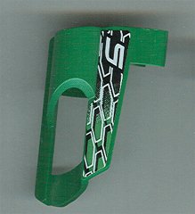 LEGO part Technic, Panel Fairing # 6 Small Short, Large Hole, Side B with Number 5, White and Black Hexagons Pattern (Sticker) - Set 8469 (32528pb04)