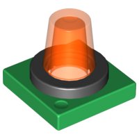 LEGO part Duplo Revolving-Style Safety Light Base with Trans-Neon Orange Light (41195c01)