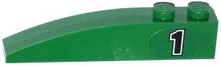 LEGO part Slope, Curved 6 x 1 with Black Number 1 Pattern Model Right Side (Sticker) - Set 60053 (42022pb30r)