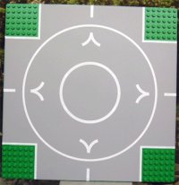 LEGO part Baseplate, Road 32 x 32 6-Stud Crossroads with Runway 'V' Wide Pattern 44343pb02